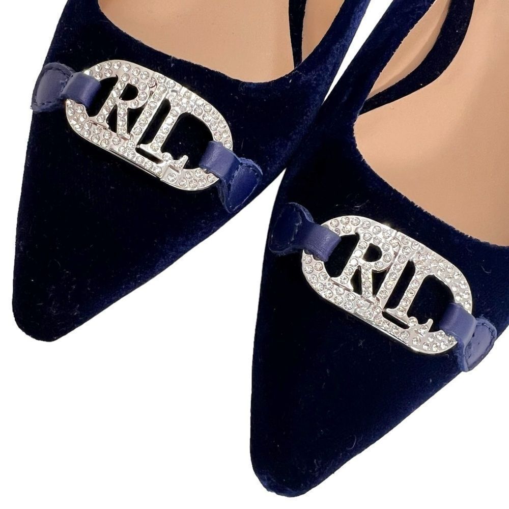 Lauren Ralph Lauren Lilah Blue Velvet Ballet Flats - Picture 4 of 13